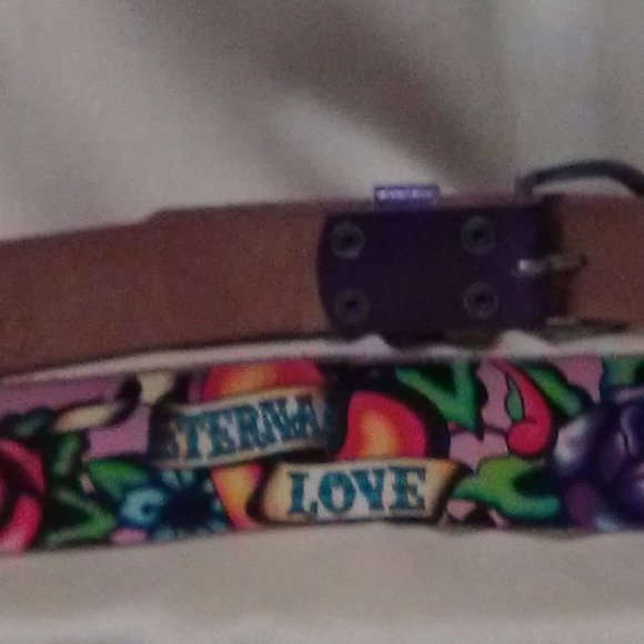 Ed Hardy Eternal Love Leather Belt Size Small - Picture 8 of 11